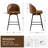 Swivel Bar Stools Set Of 3, Counter Height Bar Stools With Back & Metal Legs-Brown-1869018971