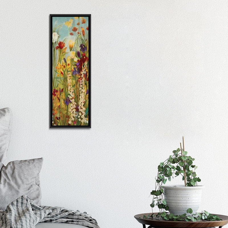 «Merriment II», reproduction sur toile, H 48 po x l 16 po x P 1,5 po, Cadre noir
