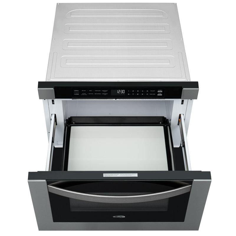24 Inch Stainless-Steel Microwave Drawer with 1.2 cu. ft. Capacity, 1000W Power, Wall-Mounted