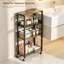 Chariot de rangement compact à roulettes, chariot de cuisine étroit en métal pour petits espaces, étagères coulissantes pour buanderie, salle de bain et salon, chariot utilitaire gain de place