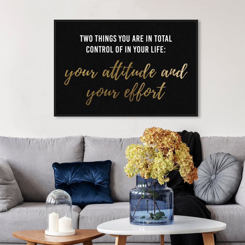 «Attitude and Effort», reproduction d'art sur toile, H 24 po x l 36 po x 1,5 po, Noir, Toile encadrée