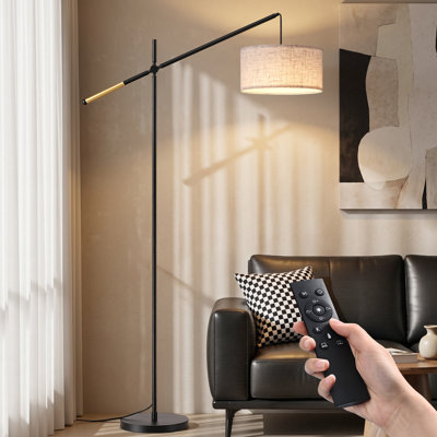 67" Black Swing Arm Floor Lamp