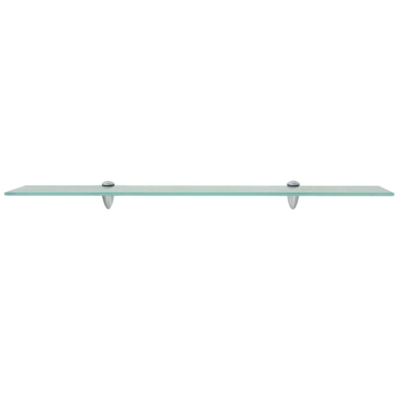Wall Shelf Floating Display Shelf with Clip Brackets Tempered Glass, Transparent, 0.3" H x 3.9" W x 27.6" L