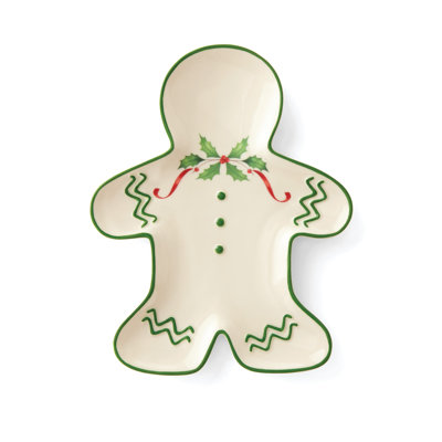 Holiday Gingerbread Man Bread and Butter Plate
