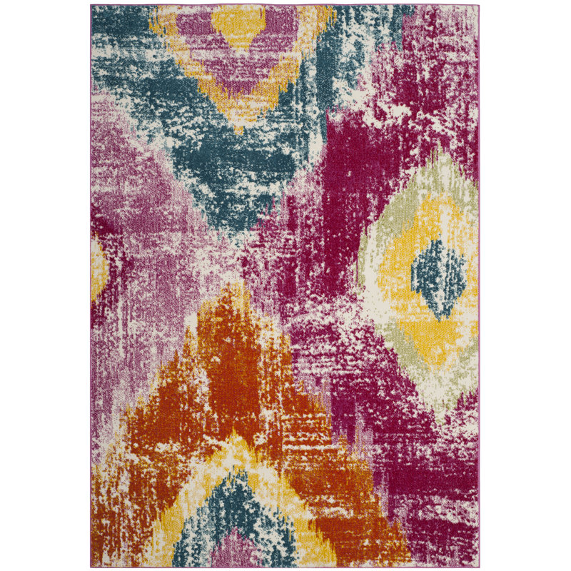 Greaney Watercolor Performance Ikat Rug, Rectangle 5'3" x 7'6"