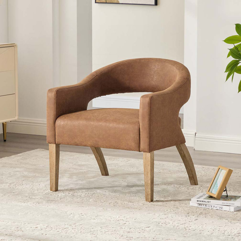 Fauteuil rembourré en polyuréthane, Brun