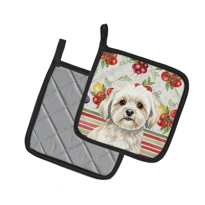 Paire de marmites blanches Lhasa Apso, Blanc