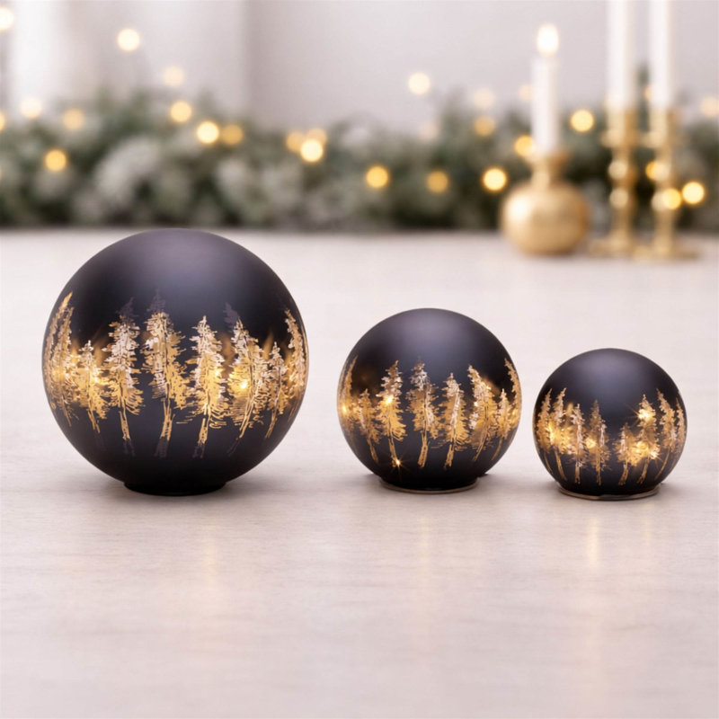 LED Frosted Pine Tree Globe