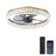 Ventilateur de plafond extra-plat Depuley 40 cm avec éclairage, silencieux, application et télécommande, DEL 3 CCT à intensité variable, montage encastré pour chambre, couleur or-269355029-269355031