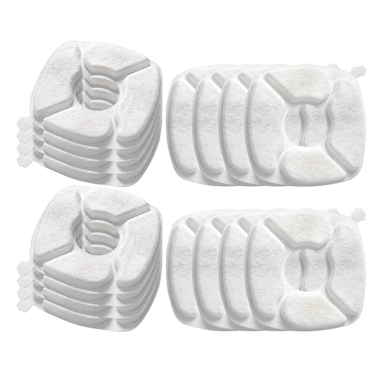 Lot de 16 filtres pour fontaine à eau pour animaux avec 16 éponges, remplacement triple couche pour distributeurs 2 L/2,8 L/4 L