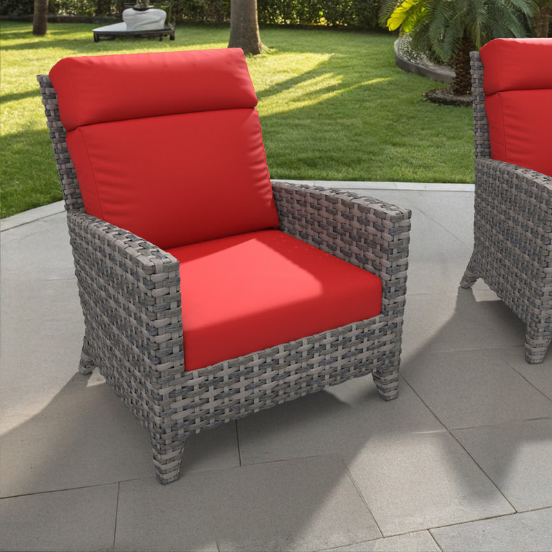 Sunbrella Outdoor High Back Chair Cushion, Adirondack Chair Cushion Set, 6 Inch, Red