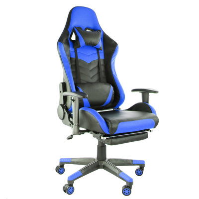 Fauteuil de jeu ergonomique avec repose-pieds, repose-tête lombaire et repose-tête Gamefitz