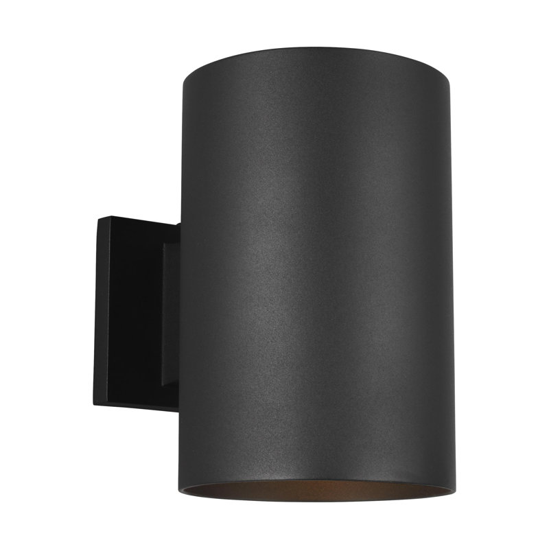 Cylinders 1 - Light Outdoor Flush Mount, 7.25" H x 5.13" W x 5.13" D, No, Black