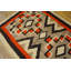 1930s Grey Black Red Antique American Navajo Carpet 4' x 5'8" Flatwoven Wool Rug