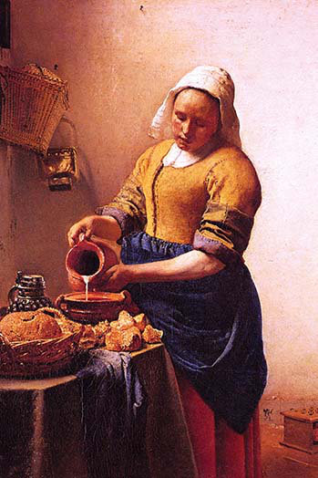 « milk maid » par johannes vermeer, impression, H 36 po x l 24 po