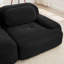 Velours côtelé de 82 po avec base incurvée, sans assemblage, convient pour la salle audiovisuelle, noir luxueux, tissu, séparation modulaire, éponge à haute résilience