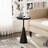 Modern Round Pedestal End Table With Raised Edge Tray Top