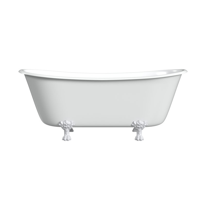 Jalaine 68'' x 28'' Soaking Cast Iron Bathtub, White Interior with Custom Color Exterior, White