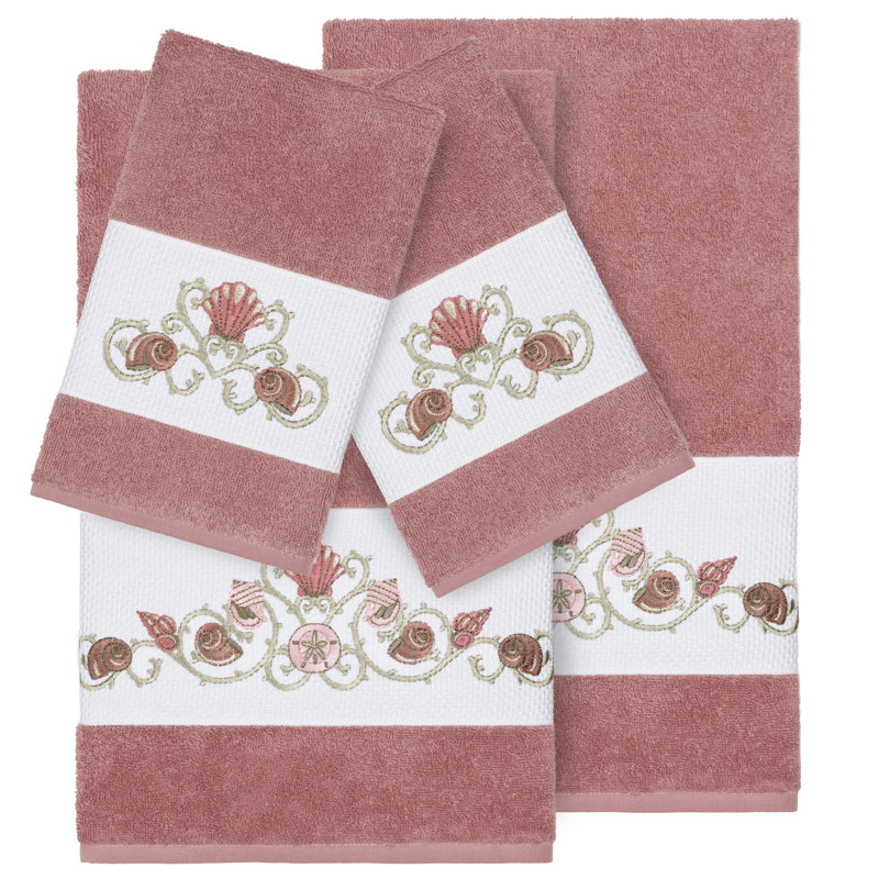 Ensemble de serviettes 4 pièces Bella, Thé rose, 4 Piece Towel Set