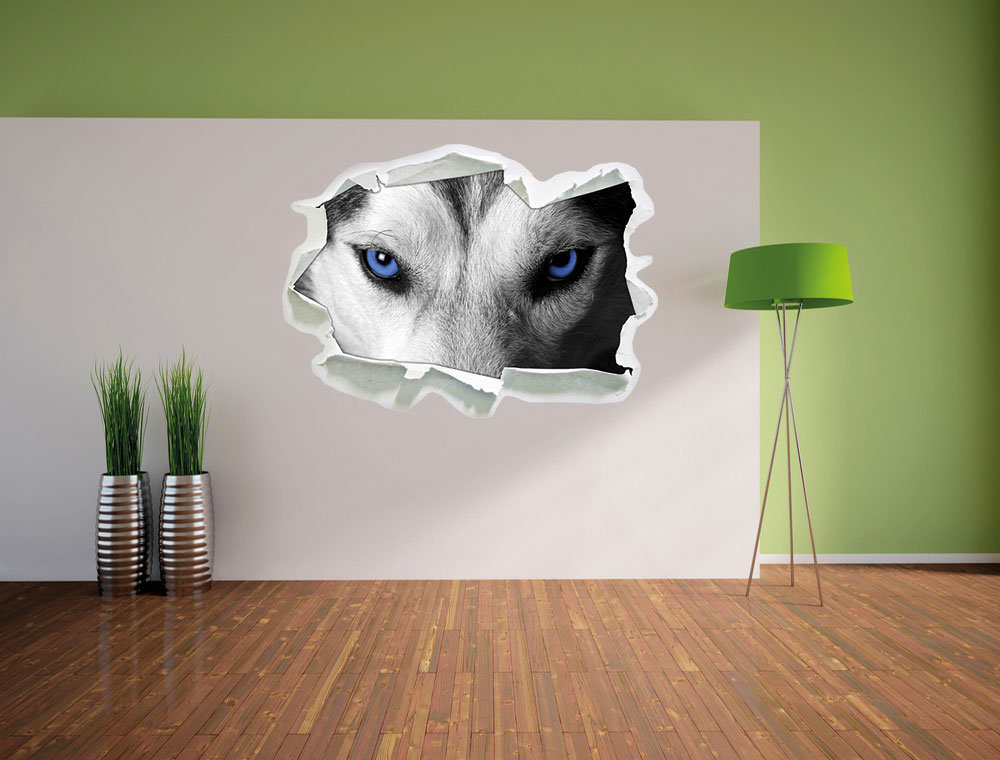 Gefährlicher Husky mit eisblauen Augen Wandsticker