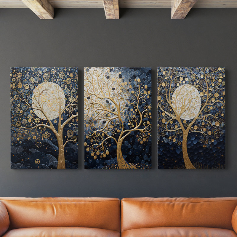 Lanscape Study Series LI - Ensemble de 3 toiles tendues avec châssis - Prêt à être accroché, H 36 po x l 24 po