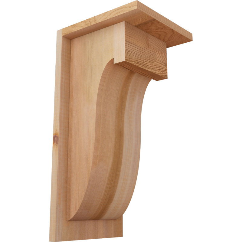 Corbeau Del Monte avec contre-plaque, H 16 po x l 7,5 po x P 8 po, Lisse, Cèdre rouge