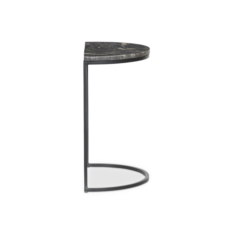 Ane Marble Nesting End Table, Black Marble, Black