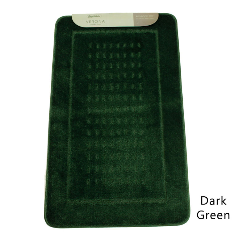 Abidah Non-Slip Bath Rug, Dark Green