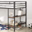 Lit mezzanine simple en métal avec tablette - peu encombrant pour la construction de la chambre à coucher, tablette Safe All ', bruit, coffre-fort, assemblage facile