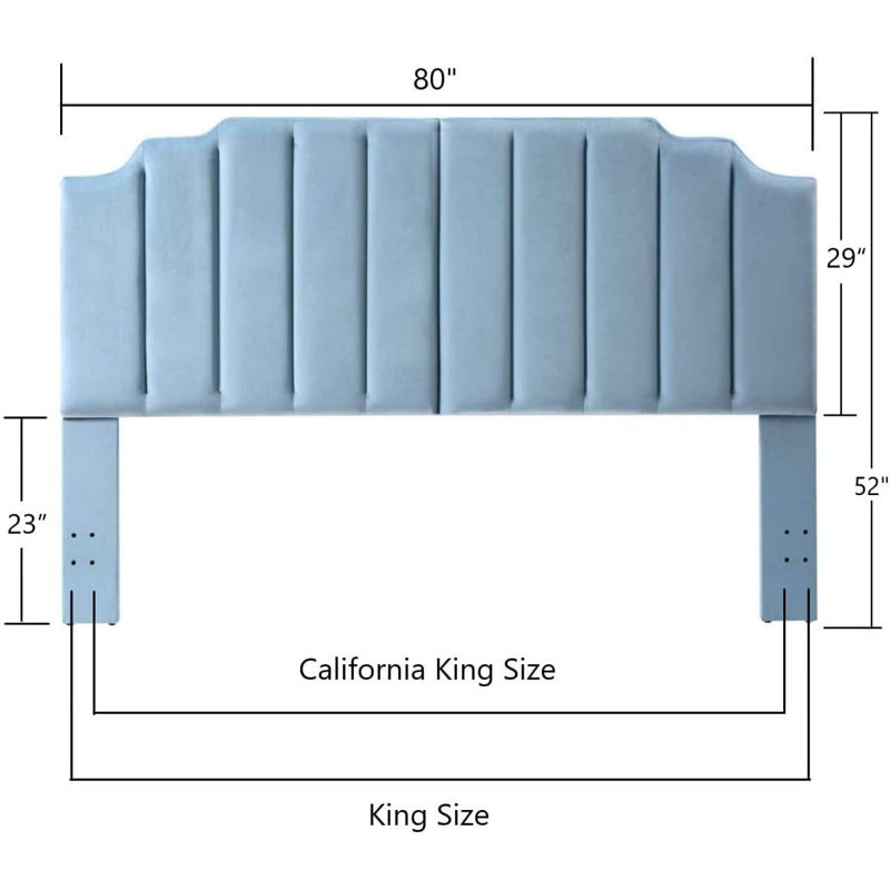 Gabbrielle Tufted Upholstered Headboard, King, Seaglass