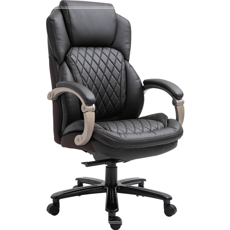 Big and Tall Executive Office Chair with Wide Seat, Computer Desk Chair with High Back Diamond, Brown