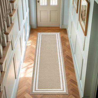 Laura Ashley Debbie Double Border Two-Tone Machine Washable All Loop Tufted Rugs