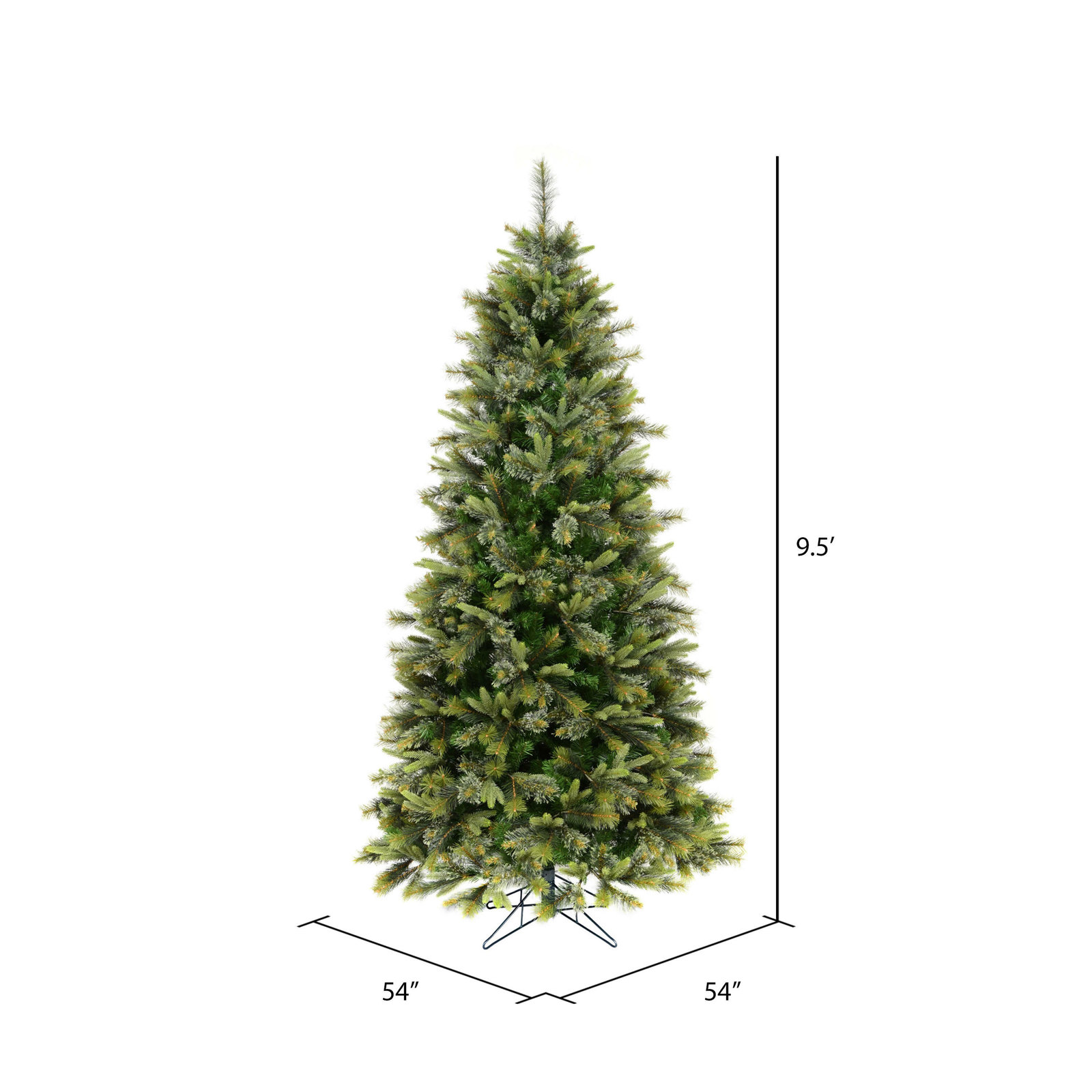 Frosted Pine Christmas Tree, 9.5' H, Unlit