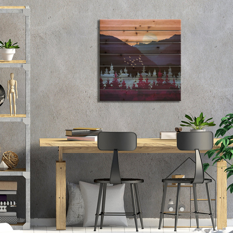 Griffen Mulberry Dusk par Space Griff Designs - impression sans cadre sur bois