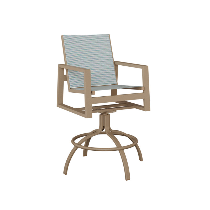 Chaise de bar pivotante Berlin Gardens Vida Slings, Chêne veiné de bois, Interlock Calypso