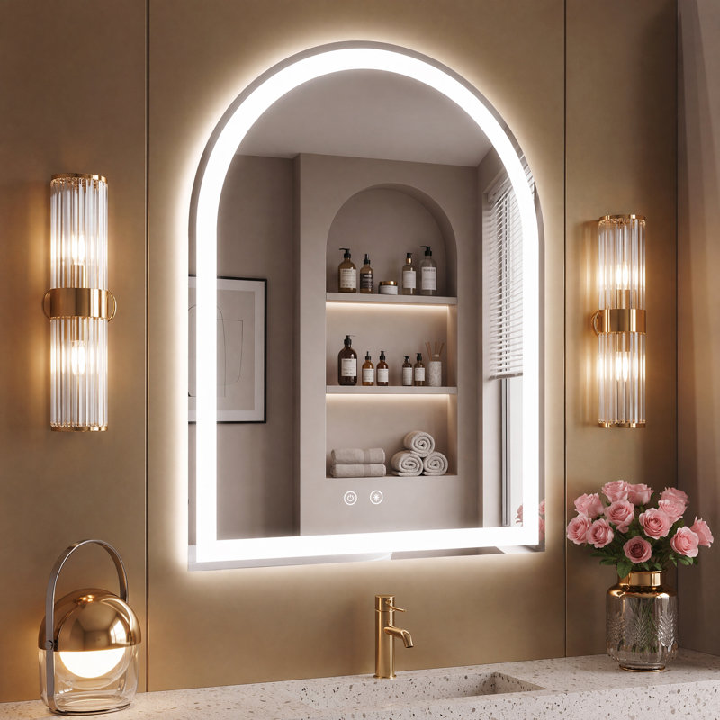 Miroir de salle de bain mural à DEL, 31,5 po x 23,62 po