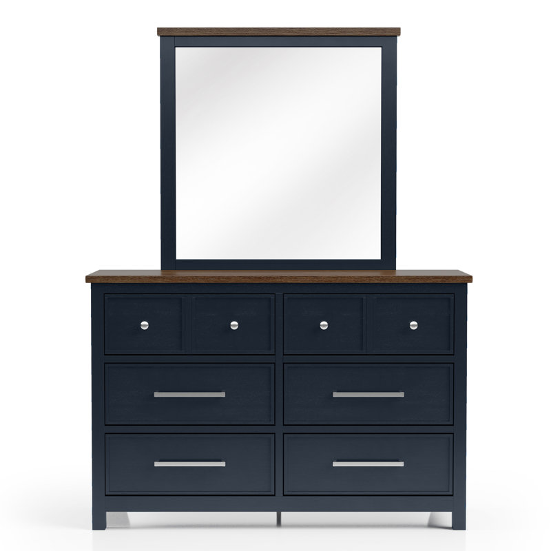 Ensemble commode et miroir 2 pièces Floye, Bleu