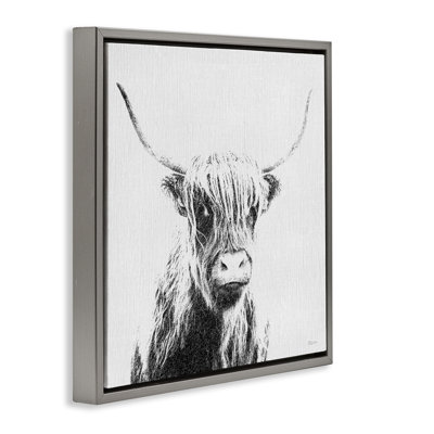 Art mural en toile encadrée "Longhorn" par Katrina Craven
