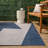 Orbie Modern Geometric Abstract Two-Tone Navy/Cream Indoor/Outdoor Rug-330398464