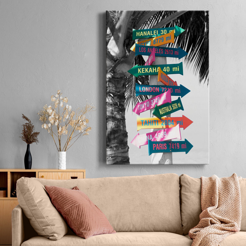 Reproduction d’art graphique sur toile tendue de style insulaire, H 36 po x l 24 po x P 1 po