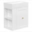 Meuble-lavabo de 20 pouces avec lavabo en céramique, armoire de rangement en panneau de fibres à densité moyenne avec tiroir, tablette latérale et poignée dorée - meuble-lavabo moderne pour les petites salles de bain-1960930029