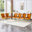 Chaise d'appoint orange à bulles gonflées avec accoudoirs et pieds dorés - ensemble de 2-1195754009