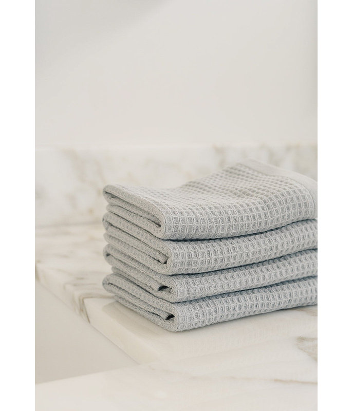 Waffle Washcloths, Blue