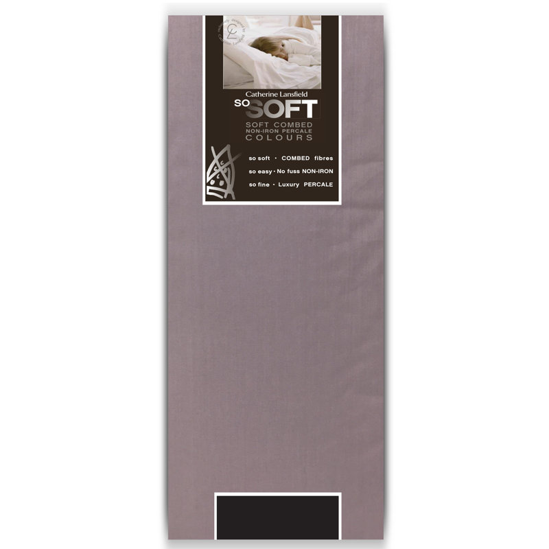 Easy Iron Percale Fitted Sheet, Single (3'), Chocolate