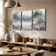 3 panneaux d'art mural, impression sur toile Misty Forest River-925169543