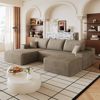 Canapé modulaire Cloud avec 1 repose-pieds (chameau)