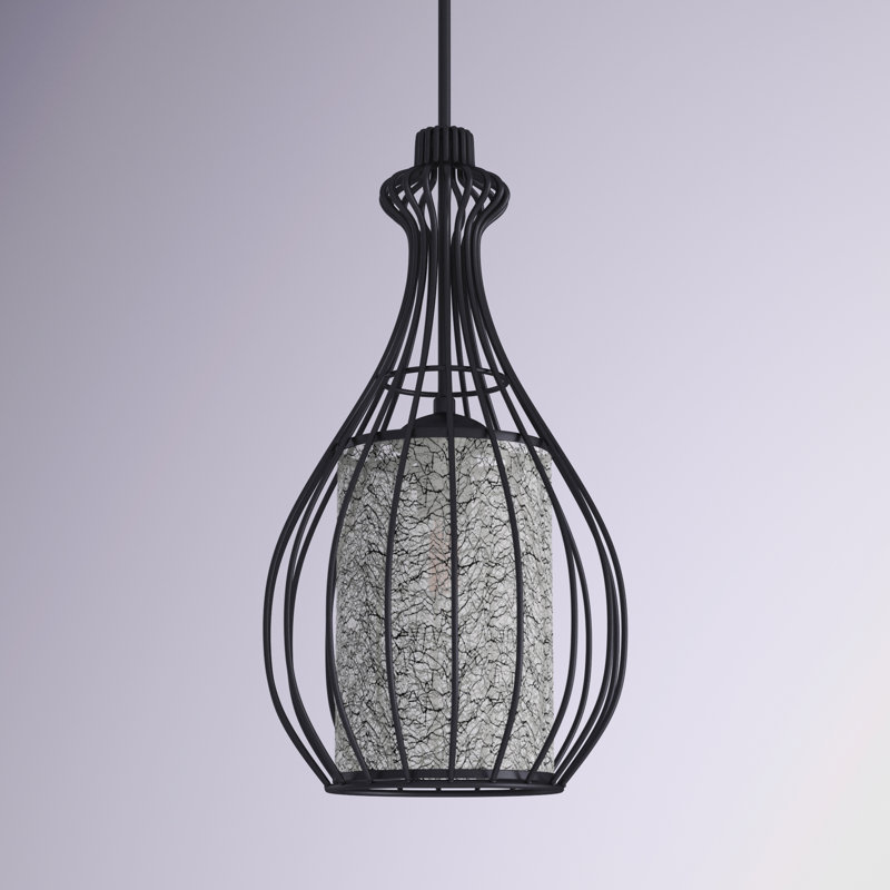 Luminaire suspendu en forme de goutte 1 lumière Davon, Noir