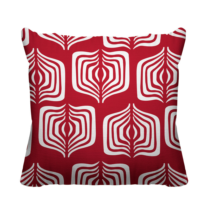 Coussin décoratif intérieur / extérieur Dudley, L 15 po x H 15 po, Rouge