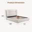 Lit plateforme tapissier avec lattes en bois massif