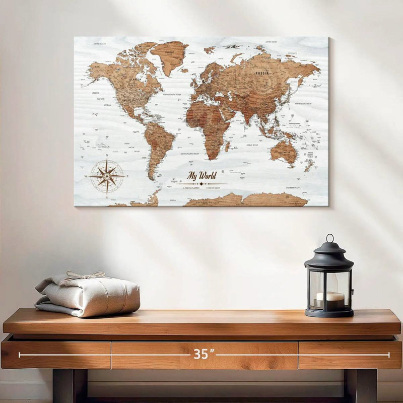 My World Travel Milstead, punaise III, H 16 po x l 24 po